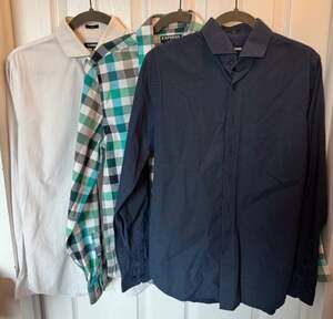 Lot of 3 Express Men's Slim & Modern Fit Long Sleeve Button Down Shirts Size S (
